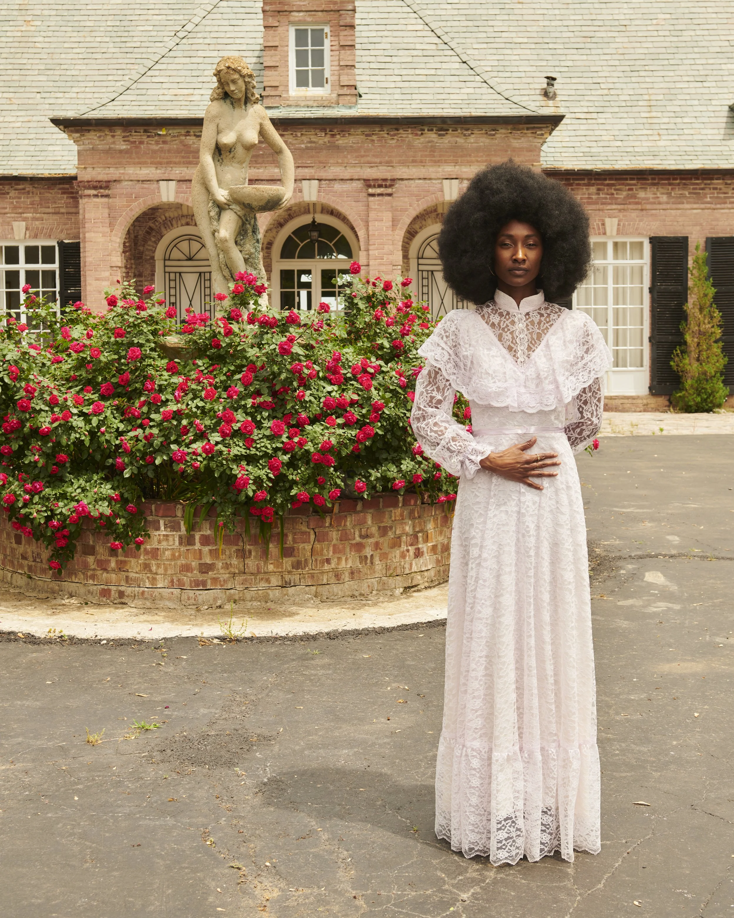 70 s Lace Maxi Dress PATRICK RAY DOLAN